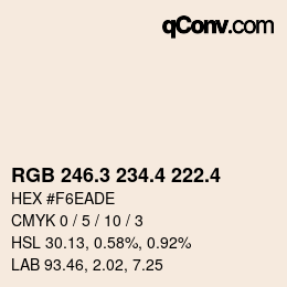 カラーコード: RGB 246.3 234.4 222.4 | qconv.com