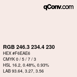 カラーコード: RGB 246.3 234.4 230 | qconv.com