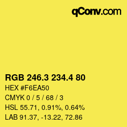 カラーコード: RGB 246.3 234.4 80 | qconv.com