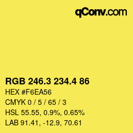 カラーコード: RGB 246.3 234.4 86 | qconv.com