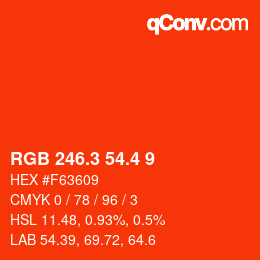 カラーコード: RGB 246.3 54.4 9 | qconv.com