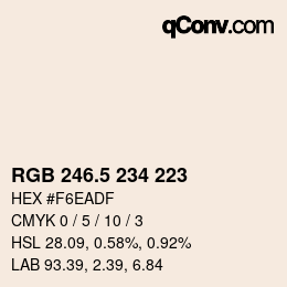 Farbcode: RGB 246.5 234 223 | qconv.com