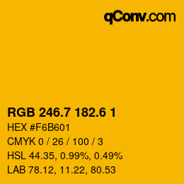 カラーコード: RGB 246.7 182.6 1 | qconv.com