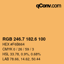 カラーコード: RGB 246.7 182.6 100 | qconv.com