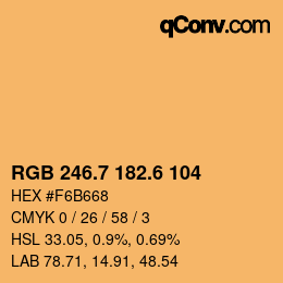 カラーコード: RGB 246.7 182.6 104 | qconv.com