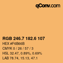 カラーコード: RGB 246.7 182.6 107 | qconv.com