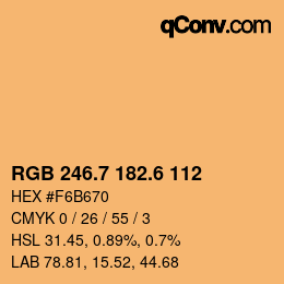カラーコード: RGB 246.7 182.6 112 | qconv.com