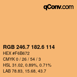カラーコード: RGB 246.7 182.6 114 | qconv.com