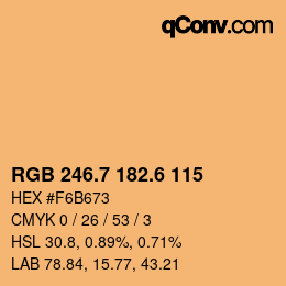カラーコード: RGB 246.7 182.6 115 | qconv.com