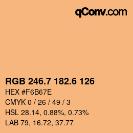カラーコード: RGB 246.7 182.6 126 | qconv.com