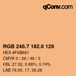 カラーコード: RGB 246.7 182.6 129 | qconv.com