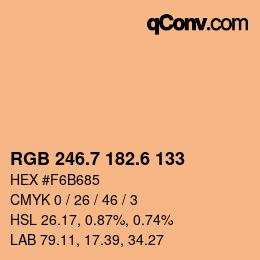 カラーコード: RGB 246.7 182.6 133 | qconv.com