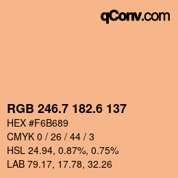 カラーコード: RGB 246.7 182.6 137 | qconv.com
