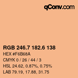 カラーコード: RGB 246.7 182.6 138 | qconv.com