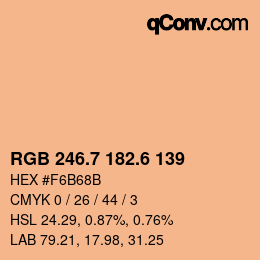 カラーコード: RGB 246.7 182.6 139 | qconv.com