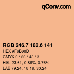 カラーコード: RGB 246.7 182.6 141 | qconv.com