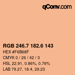 カラーコード: RGB 246.7 182.6 143 | qconv.com