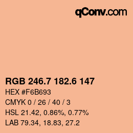 カラーコード: RGB 246.7 182.6 147 | qconv.com
