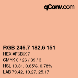 カラーコード: RGB 246.7 182.6 151 | qconv.com
