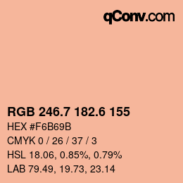 カラーコード: RGB 246.7 182.6 155 | qconv.com