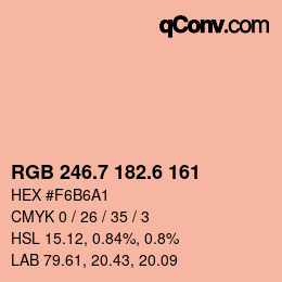 カラーコード: RGB 246.7 182.6 161 | qconv.com