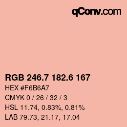 カラーコード: RGB 246.7 182.6 167 | qconv.com