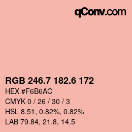 カラーコード: RGB 246.7 182.6 172 | qconv.com