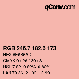 カラーコード: RGB 246.7 182.6 173 | qconv.com