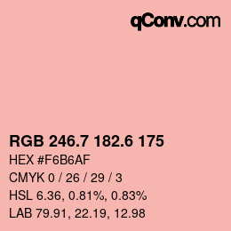 カラーコード: RGB 246.7 182.6 175 | qconv.com