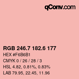 カラーコード: RGB 246.7 182.6 177 | qconv.com