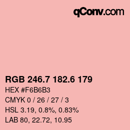 カラーコード: RGB 246.7 182.6 179 | qconv.com
