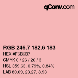 カラーコード: RGB 246.7 182.6 183 | qconv.com
