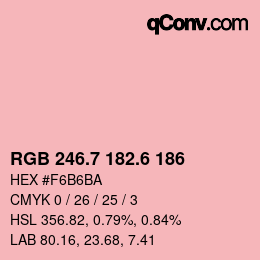 カラーコード: RGB 246.7 182.6 186 | qconv.com