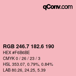 カラーコード: RGB 246.7 182.6 190 | qconv.com