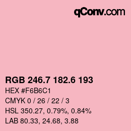 カラーコード: RGB 246.7 182.6 193 | qconv.com