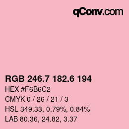 カラーコード: RGB 246.7 182.6 194 | qconv.com