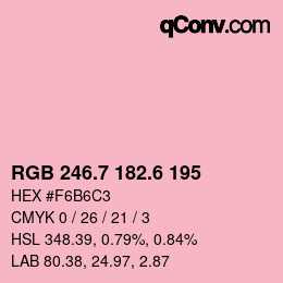 カラーコード: RGB 246.7 182.6 195 | qconv.com