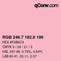 カラーコード: RGB 246.7 182.6 196 | qconv.com