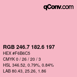 カラーコード: RGB 246.7 182.6 197 | qconv.com