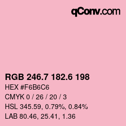 カラーコード: RGB 246.7 182.6 198 | qconv.com