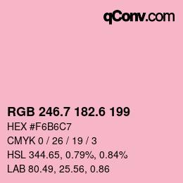 カラーコード: RGB 246.7 182.6 199 | qconv.com