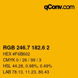 カラーコード: RGB 246.7 182.6 2 | qconv.com
