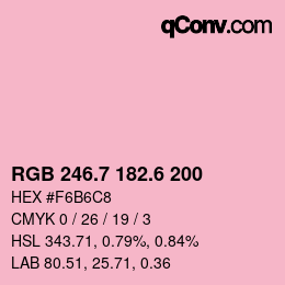 カラーコード: RGB 246.7 182.6 200 | qconv.com