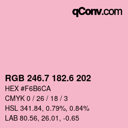 カラーコード: RGB 246.7 182.6 202 | qconv.com