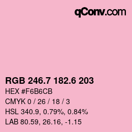 カラーコード: RGB 246.7 182.6 203 | qconv.com