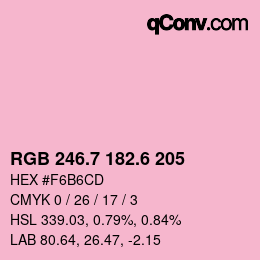 カラーコード: RGB 246.7 182.6 205 | qconv.com