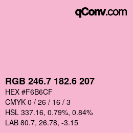 カラーコード: RGB 246.7 182.6 207 | qconv.com