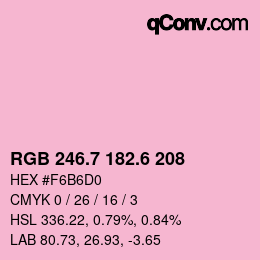 カラーコード: RGB 246.7 182.6 208 | qconv.com