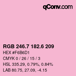 カラーコード: RGB 246.7 182.6 209 | qconv.com