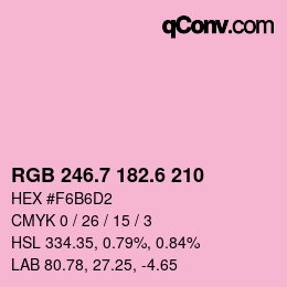 カラーコード: RGB 246.7 182.6 210 | qconv.com